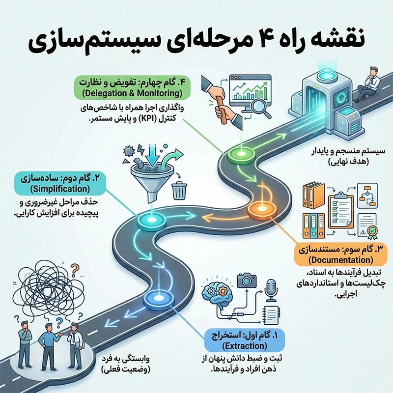 نقشه راه ۴ مرحلهای سیستمسازی
